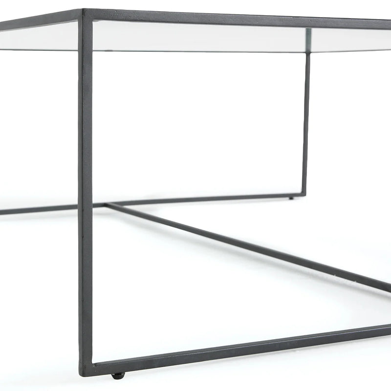 Mesa de centro Rectangular 100 NEGRA dos niveles GLASS – Kallfu.pro